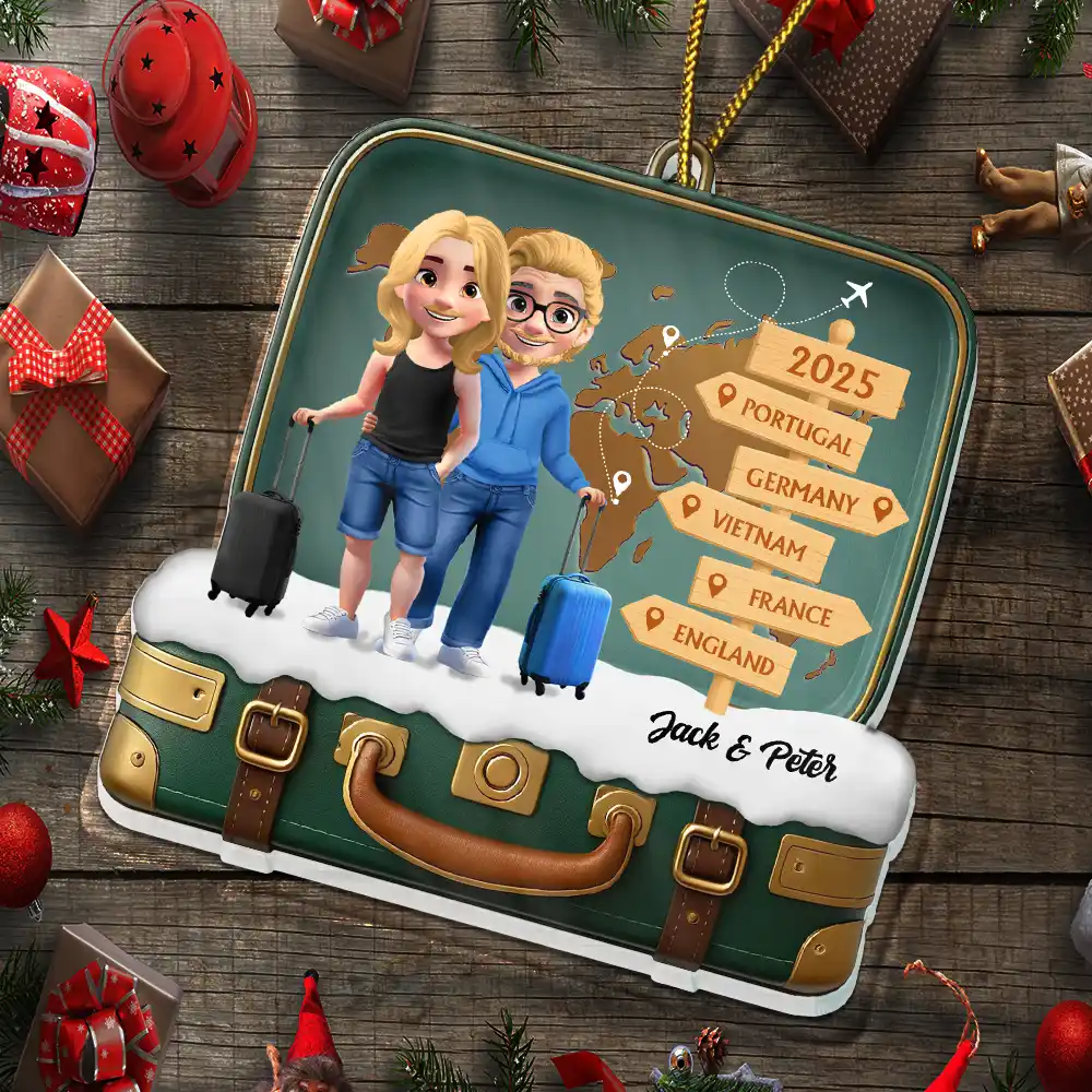 The Year We And Our Suitcase Traveled Together - Personalized Custom Shaped Acrylic Ornament - Image 5