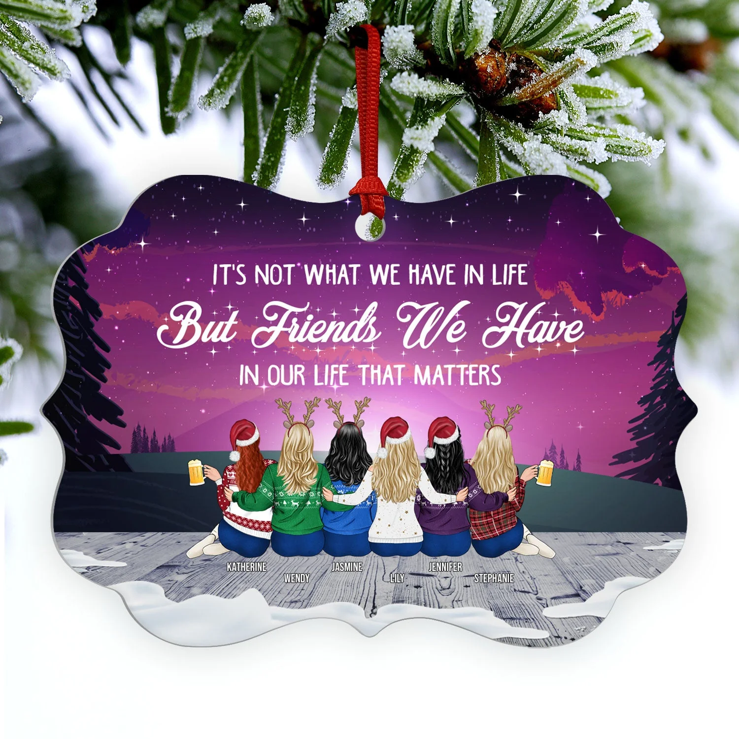 There Is A Point In Every True Friendship - Christmas Gift For Bestie - Personalized Custom Aluminum Ornament - Image 3