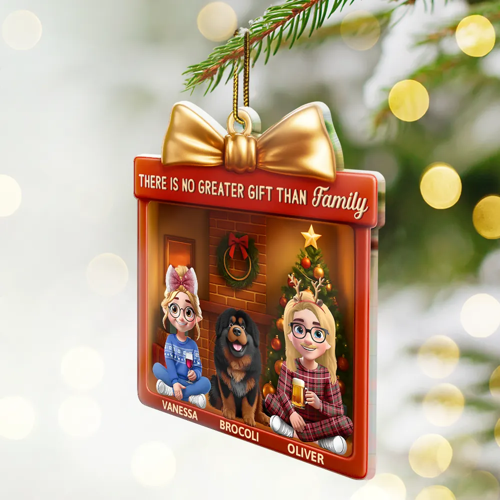 There Is No Greater Gift Than Family 3D Effect - Personalized Custom Shaped Acrylic Ornament - Image 2