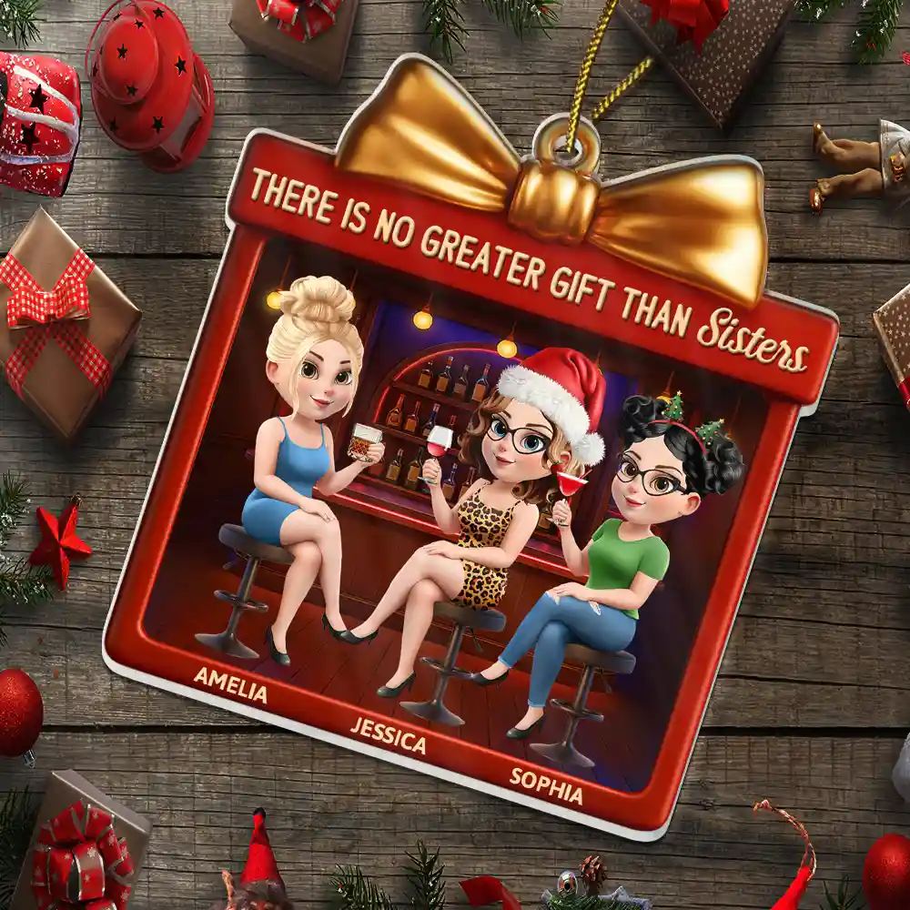 There Is No Greater Gift Than Friendship 3D Bestie - Personalized Custom Shaped Acrylic Ornament - Image 5