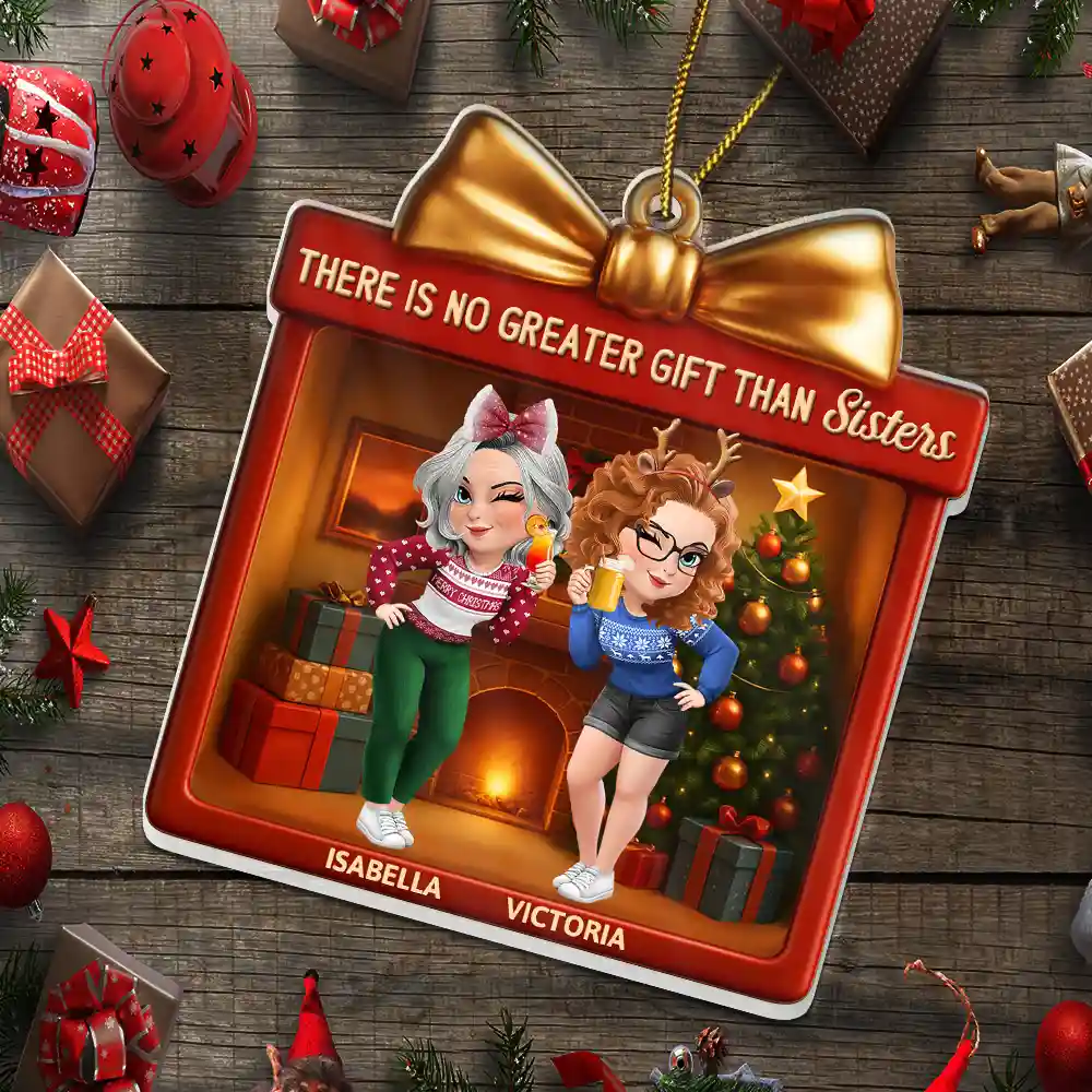 There Is No Greater Gift Than Friendship 3D Effect - Personalized Custom Shaped Acrylic Ornament - Image 5