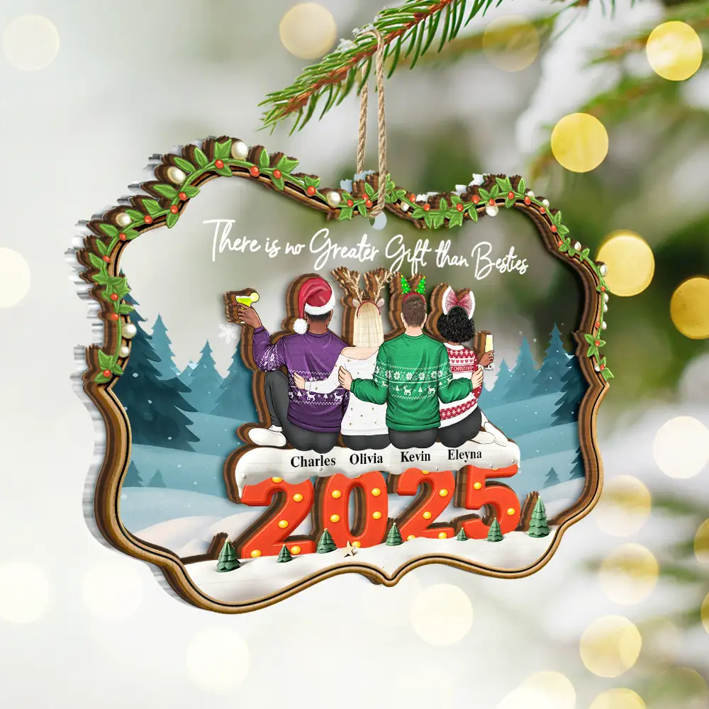 There Is No Greater Gift Than Friendship - Personalized 2-Layered Mix Ornament - Image 2