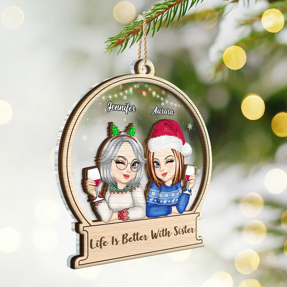 There Is No Greater Gift Than Friendship - Personalized 2-Layered Mix Ornament - Image 2