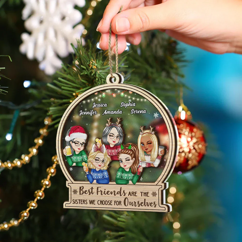 There Is No Greater Gift Than Friendship - Personalized 2-Layered Mix Ornament - Image 4