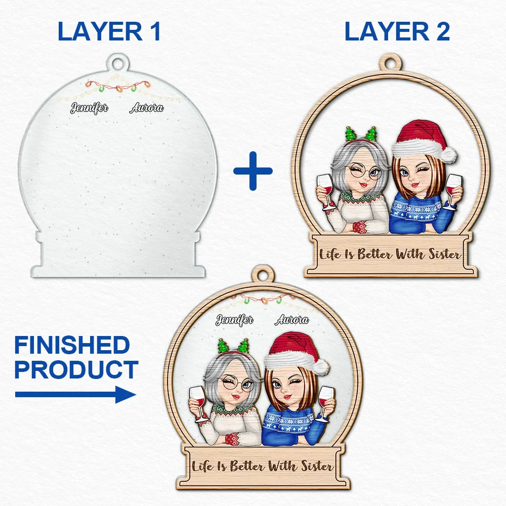 There Is No Greater Gift Than Friendship - Personalized 2-Layered Mix Ornament - Image 6