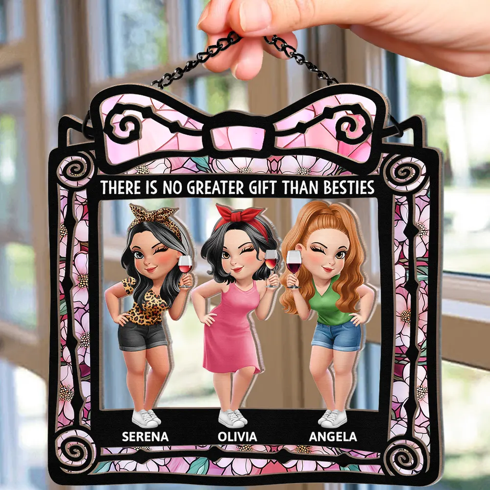 There Is No Greater Gift Than Friendship - Personalized Window Hanging Suncatcher Ornament - Image 2