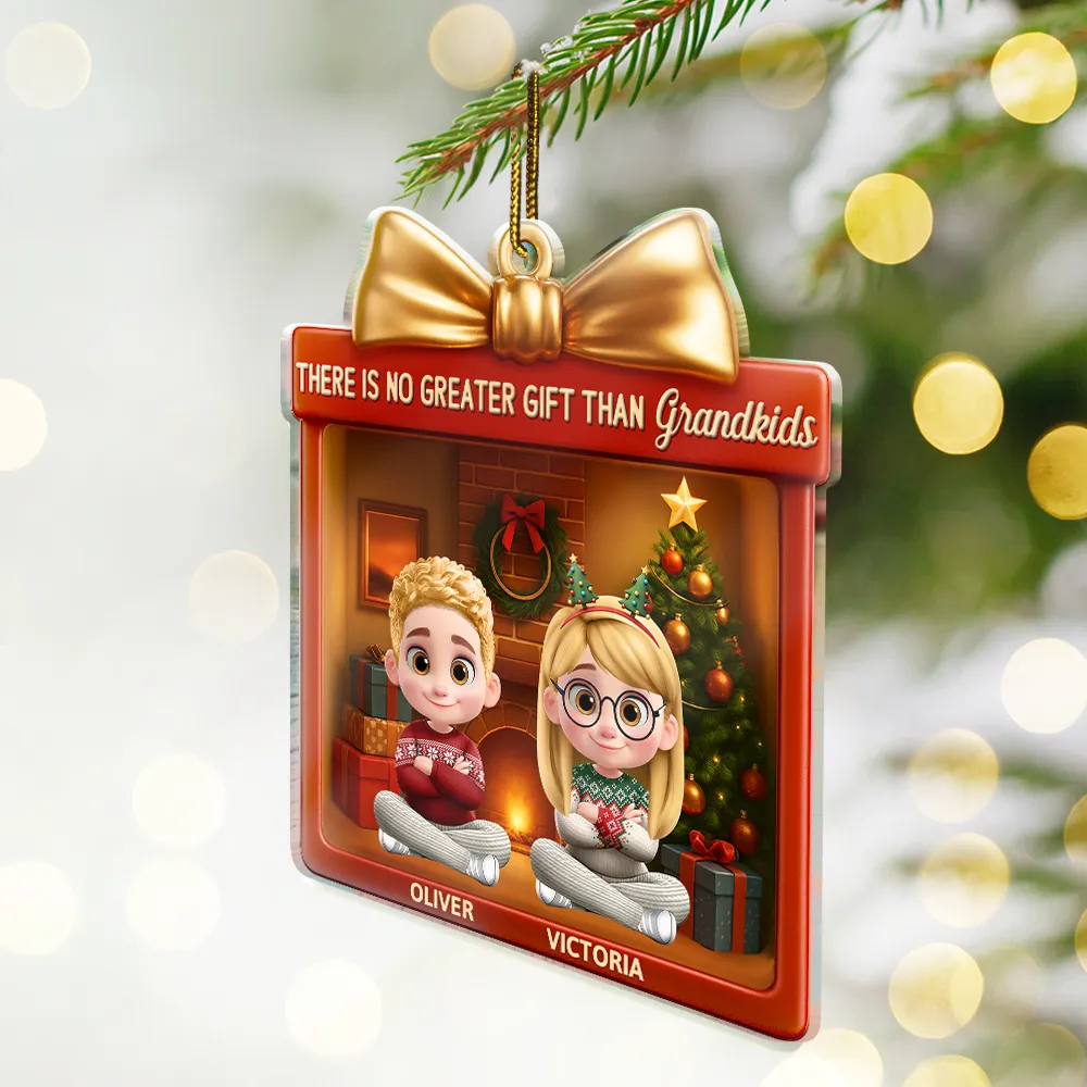 There's No Greater Gift Than Grandkids - Personalized Custom Shaped Acrylic Ornament - Image 2