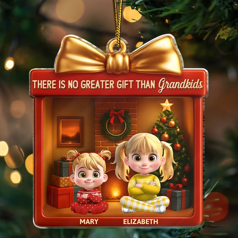 There's No Greater Gift Than Grandkids - Personalized Custom Shaped Acrylic Ornament - Image 3