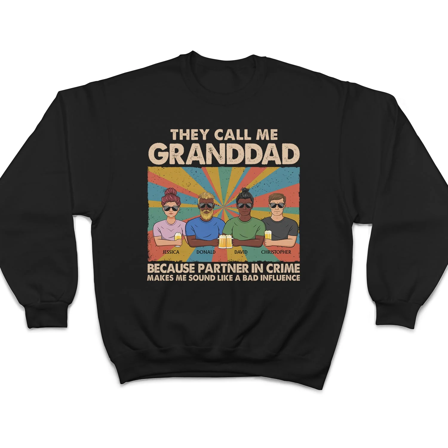 They Call Me Grandpa Because Partner In Crime - Gift For Father, Parents, Family, Grandparent, Grandfather - Personalized Custom T Shirt - Image 5