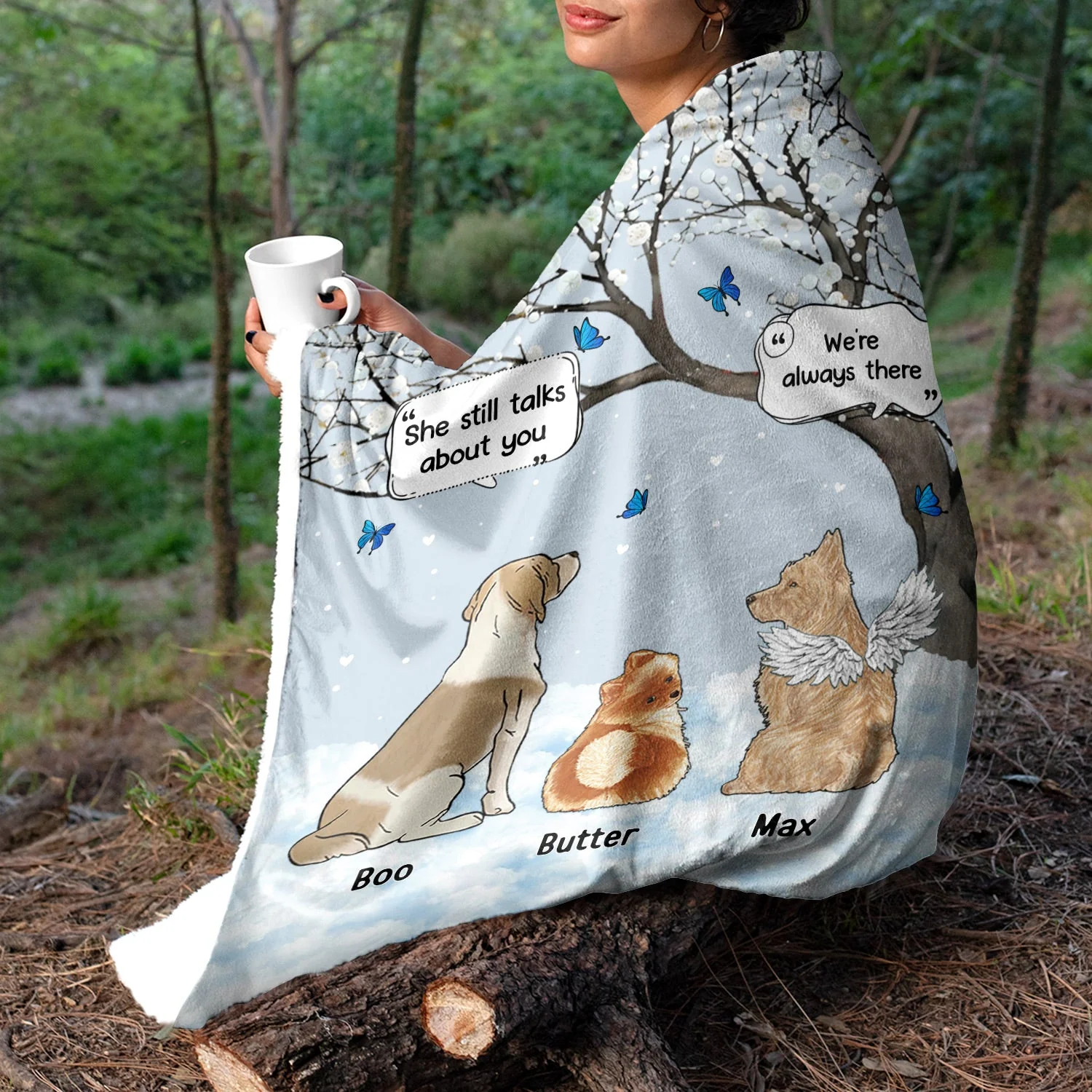 They Still Talk About You Bright - Gift For Pet Lovers - Personalized Fleece Blanket, Sherpa Blanket - Image 5