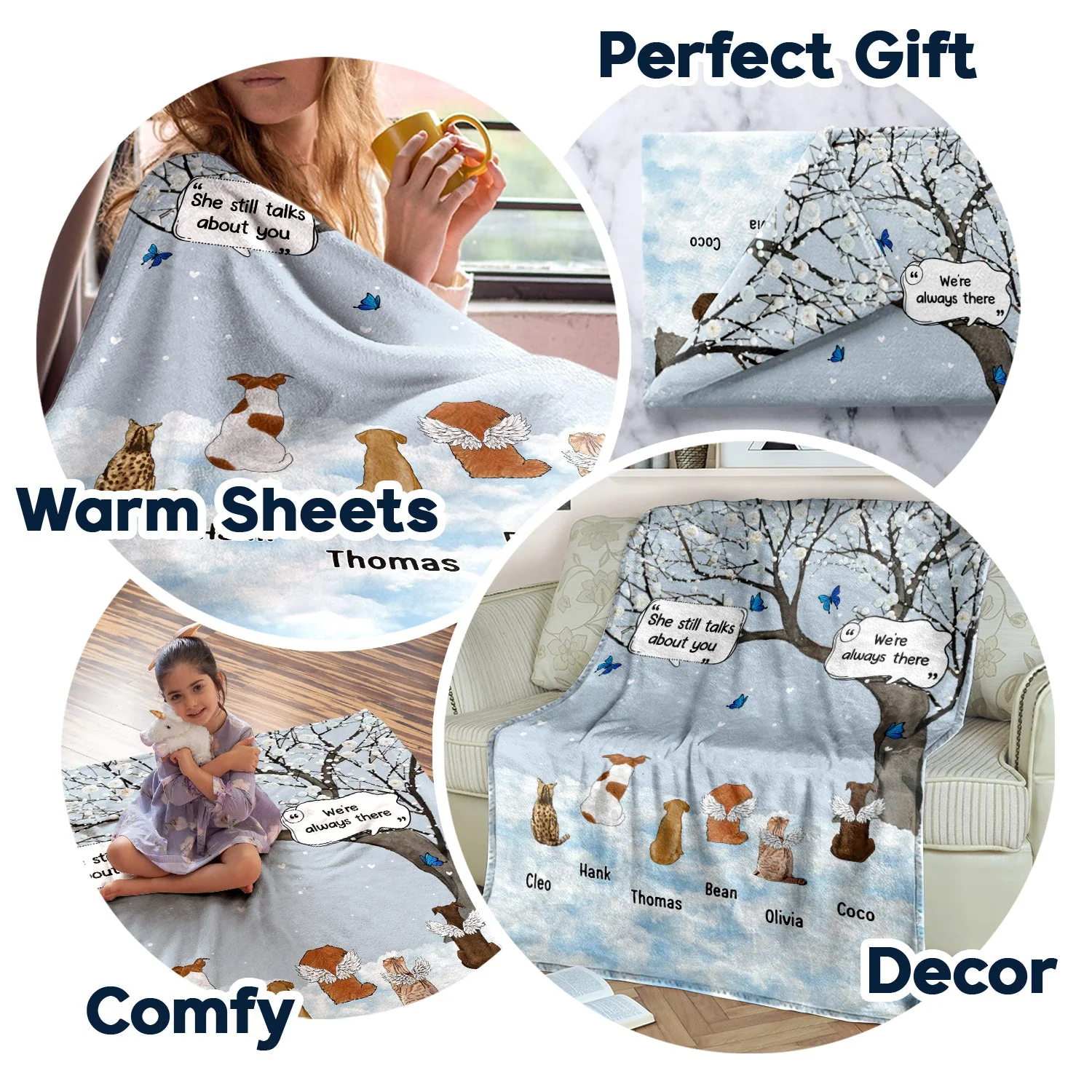 They Still Talk About You Bright - Gift For Pet Lovers - Personalized Fleece Blanket, Sherpa Blanket - Image 7