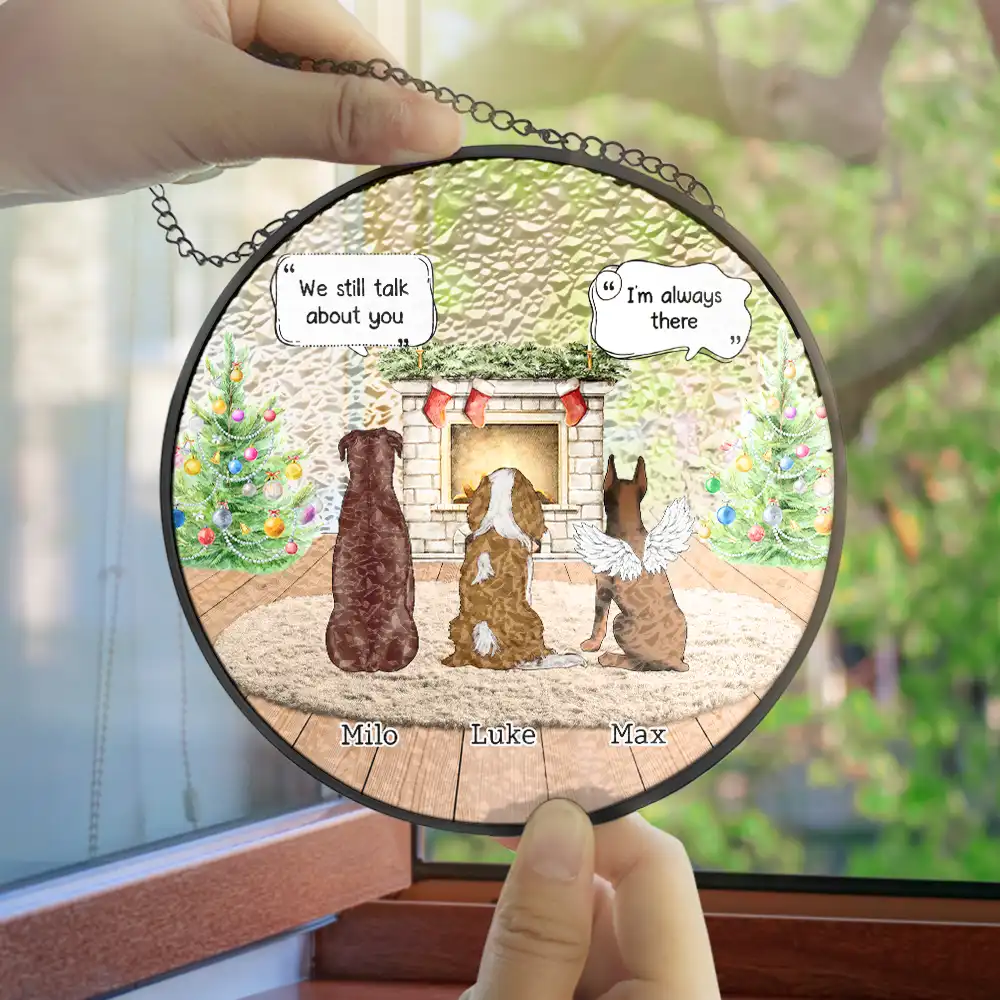 They Still Talk About You Cozy House Memorial - Personalized Stained Glass Window Hanging Suncatcher - Image 4