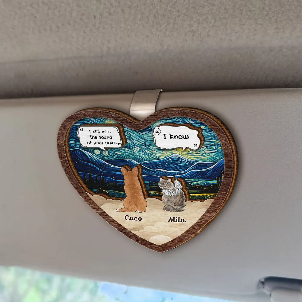 They Still Talk About You Memorial Dog Cat - Personalized Custom Shaped Car Visor Clip - Image 2