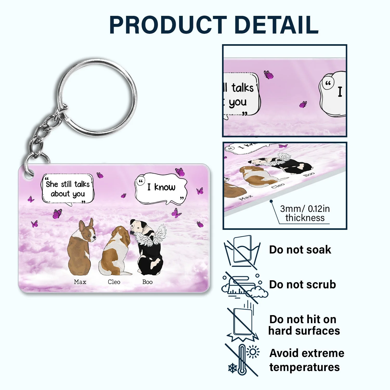 They Still Talk About You - Memorial Gift For Pet Lovers - Personalized Acrylic Keychain - Image 5