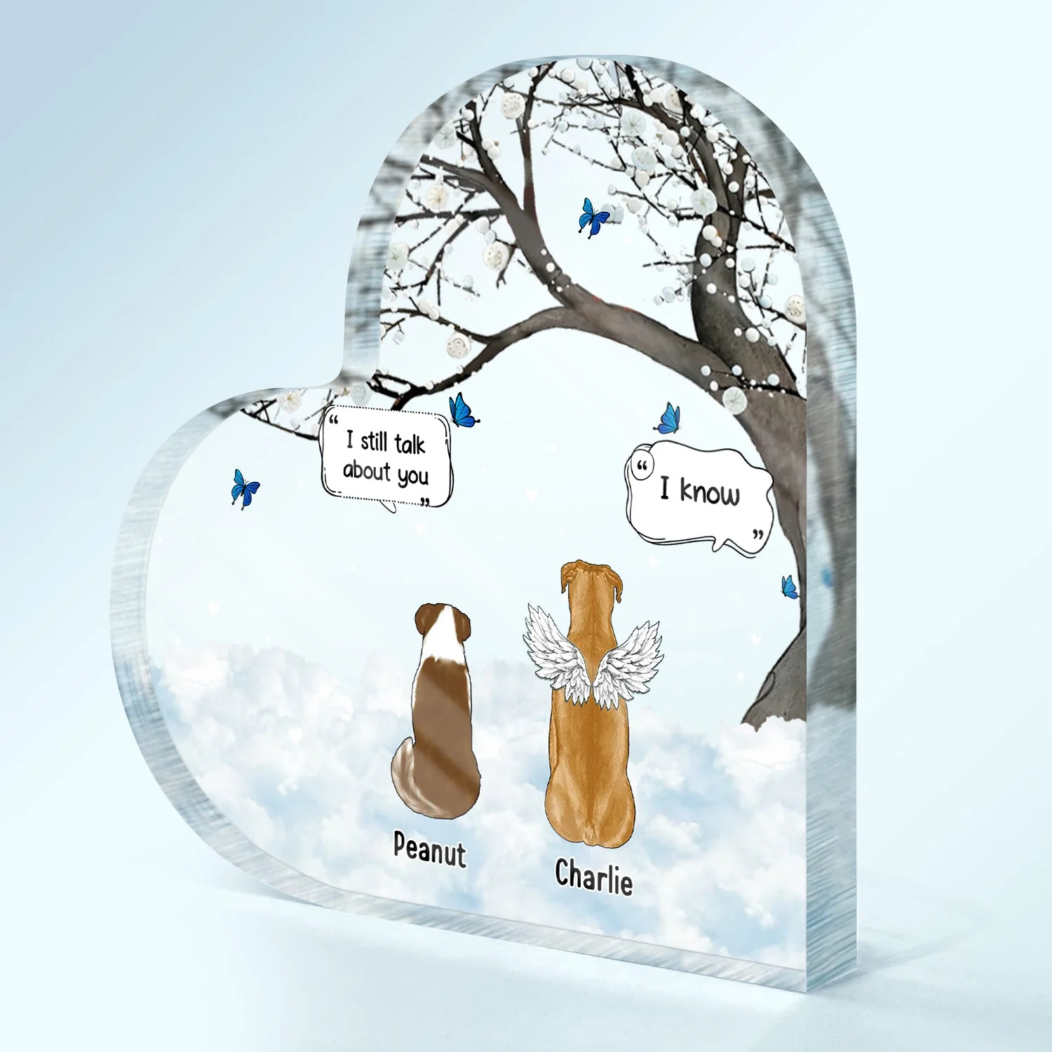 They Still Talk About You - Memorial Gift For Pet Lovers - Personalized Heart Shaped Acrylic Plaque - Image 2