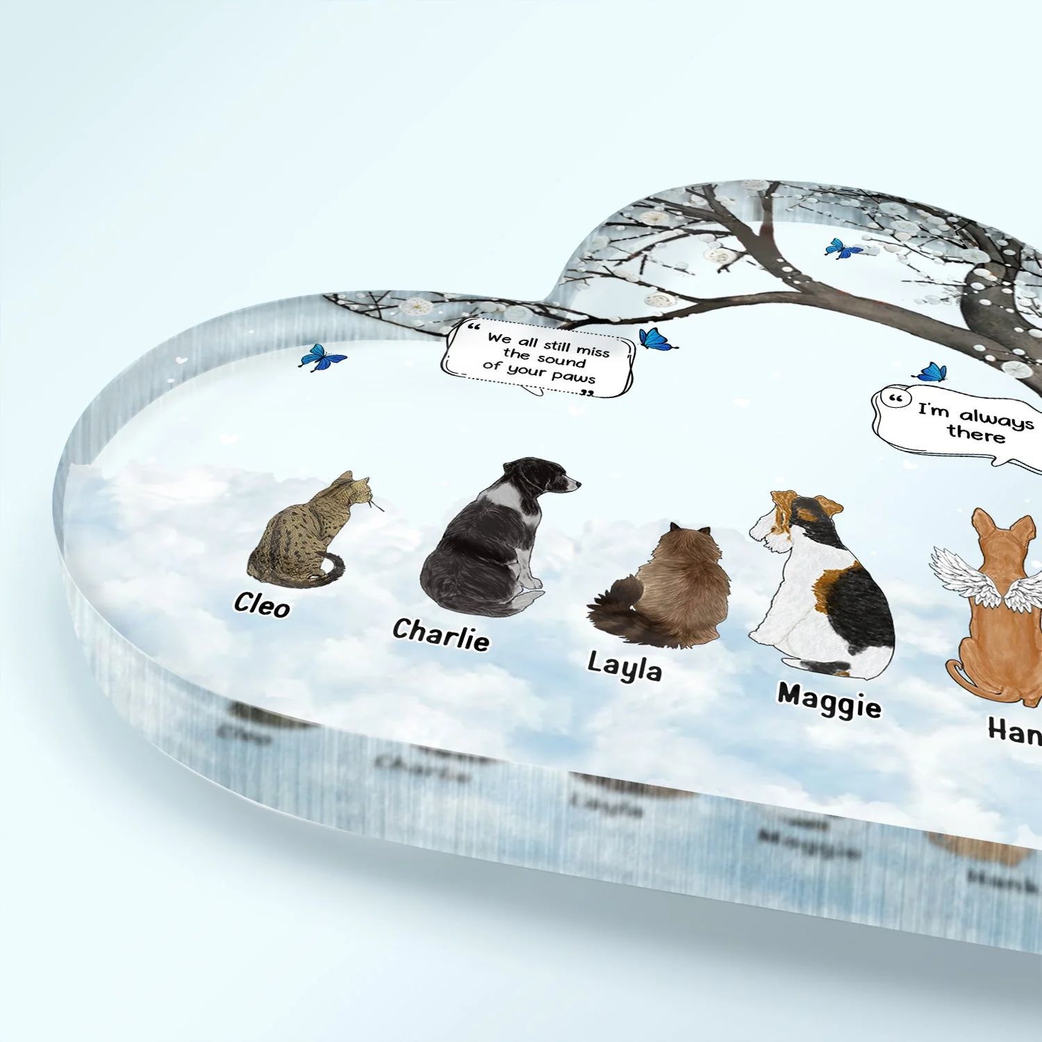 They Still Talk About You - Memorial Gift For Pet Lovers - Personalized Heart Shaped Acrylic Plaque - Image 3