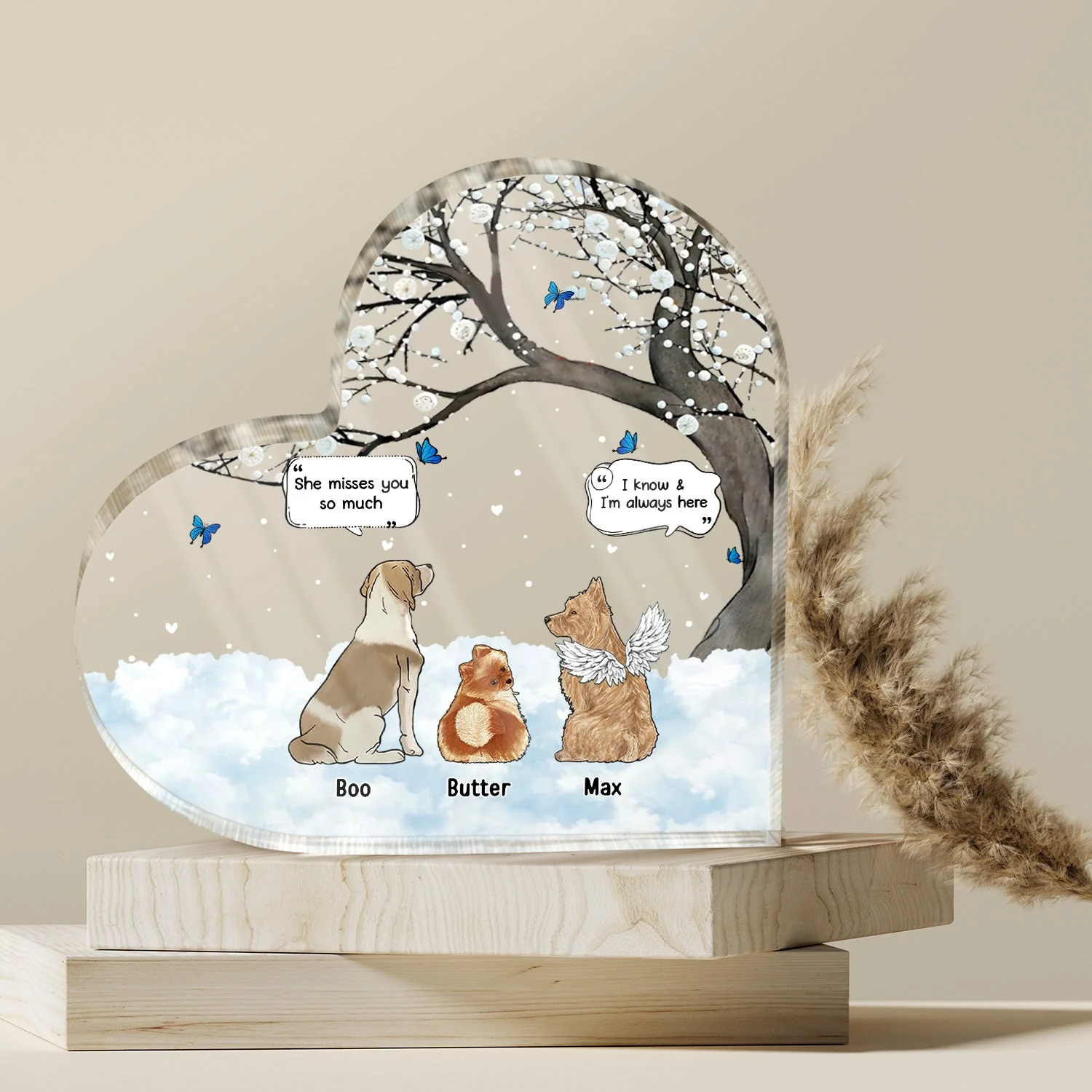 They Still Talk About You - Memorial Gift For Pet Lovers - Personalized Heart Shaped Acrylic Plaque - Image 4