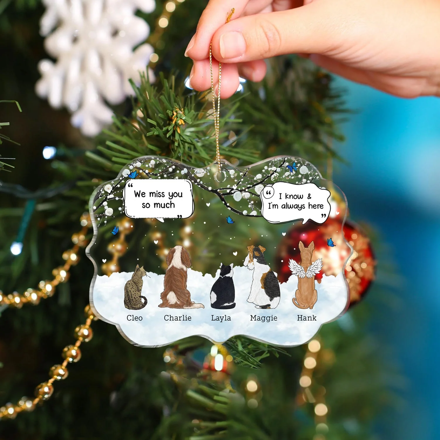 They Still Talk About You - Memorial Gift For Pet Lovers - Personalized Medallion Acrylic Ornament - Image 4