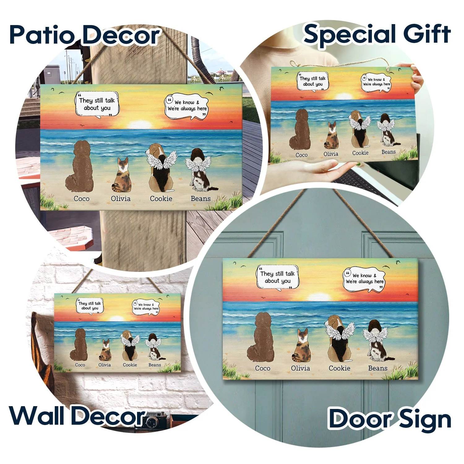 They Still Talk About You - Memorial Gift For Pet Lovers - Personalized Wood Rectangle Sign - Image 6