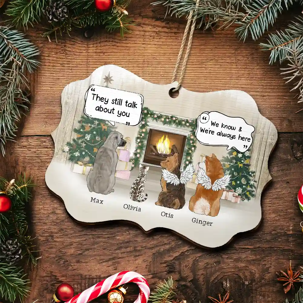 They Still Talk About You Memorial - Personalized Medallion Wooden Ornament - Image 5