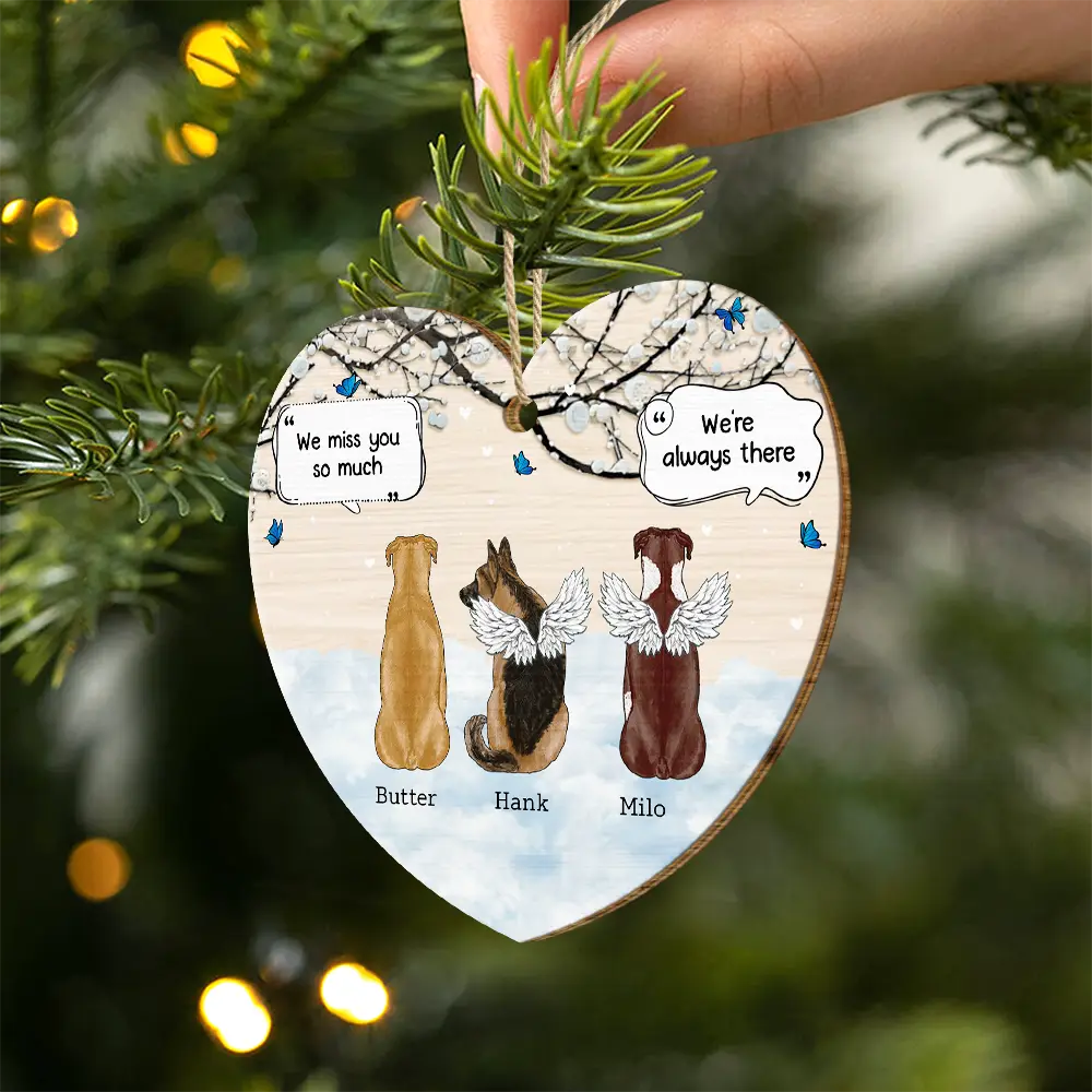 They Still Talk About You Memorial Pet Lovers Christmas - Personalized Custom Shaped Wooden Ornament - Image 2