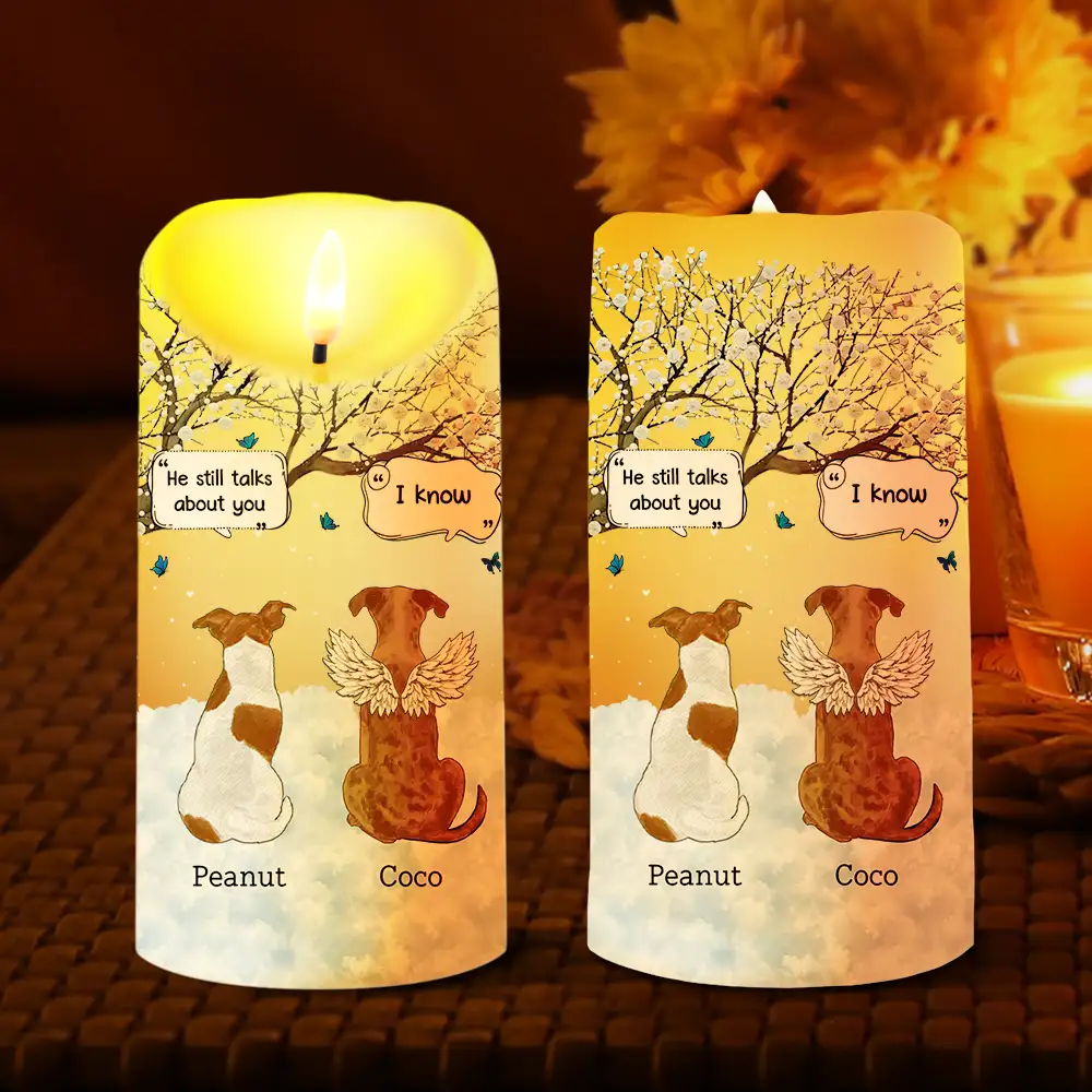 They Still Talk About You Memorial Pet Lovers - Personalized Flameless LED Candle - Image 2