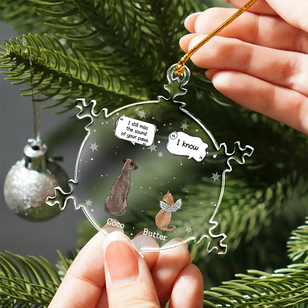 They Still Talk About You - Personalized Snowflakes Shaped Glass Ornament - Image 2