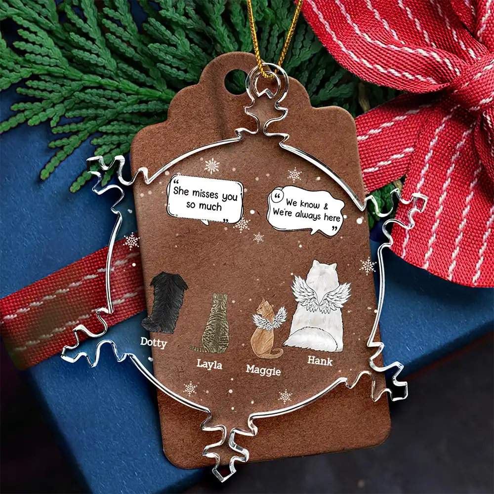 They Still Talk About You - Personalized Snowflakes Shaped Glass Ornament - Image 5