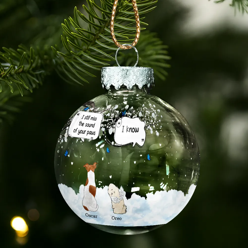 They Still Talk About You Pet Memorial - Personalized Ball Ornament - Image 2
