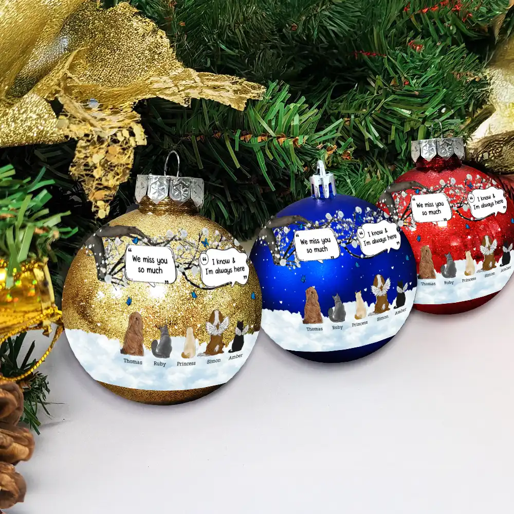 They Still Talk About You Pet Memorial - Personalized Ball Ornament - Image 4