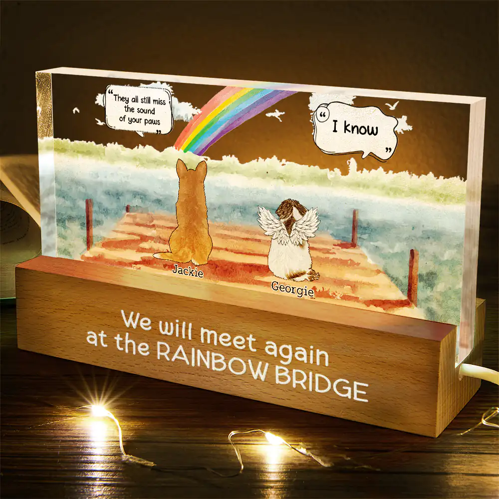 They Still Talk About You Pet Memorial - Personalized Rectangle LED Light - Image 5