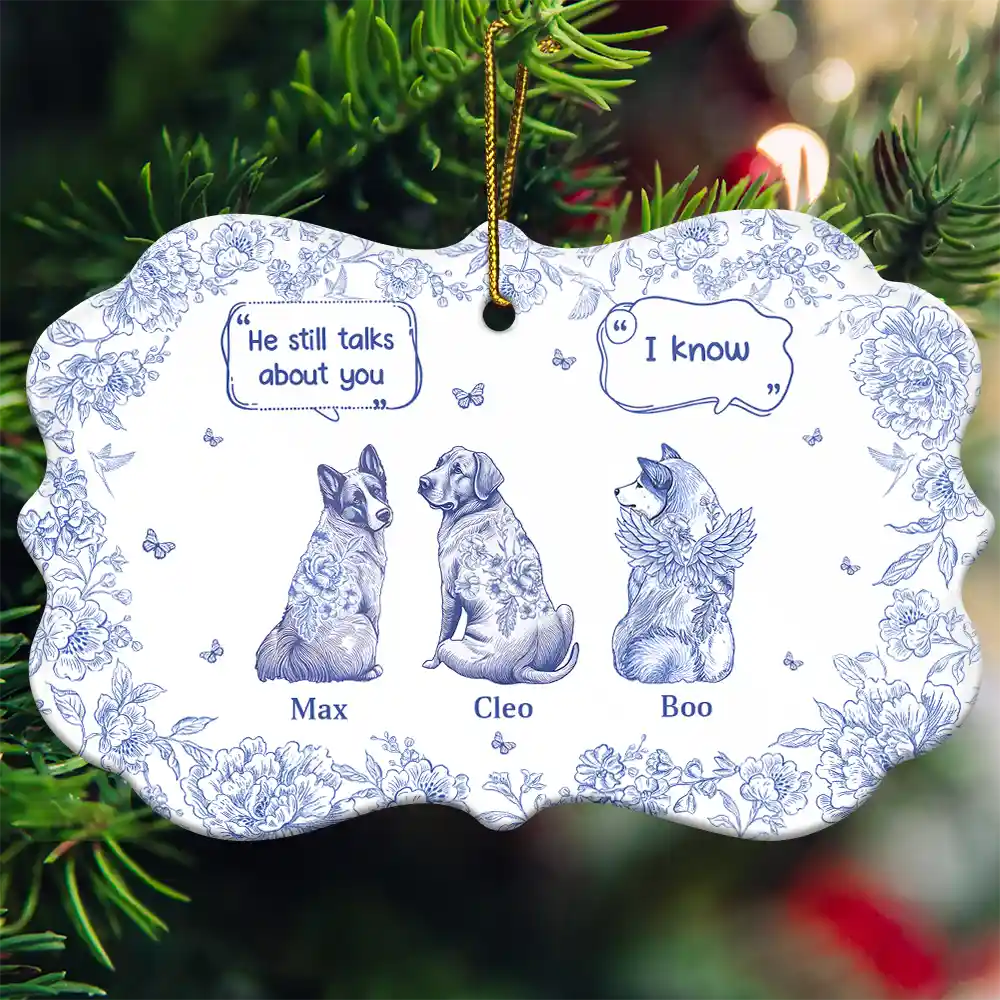 They Still Talk About You Toile - Personalized Medallion Ceramic Ornament - Image 3