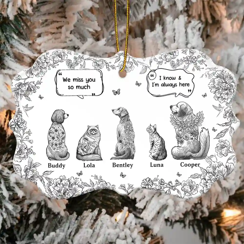 They Still Talk About You Toile - Personalized Medallion Ceramic Ornament - Image 4