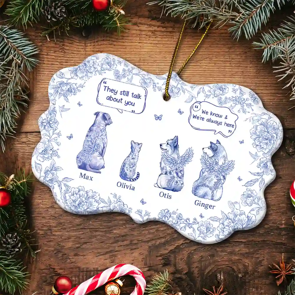 They Still Talk About You Toile - Personalized Medallion Ceramic Ornament - Image 5