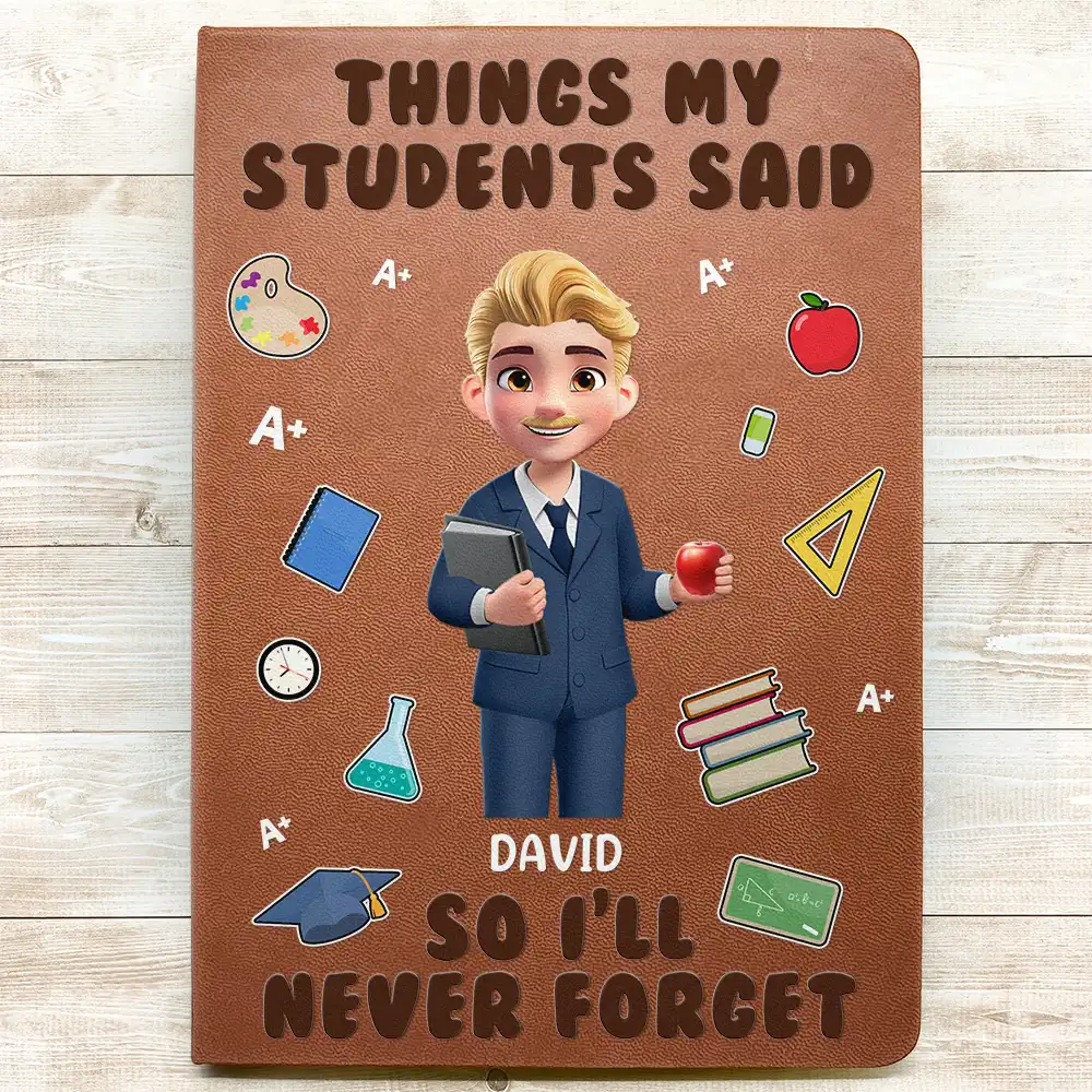 Things My Students Said - Personalized Leather Journal - Image 3