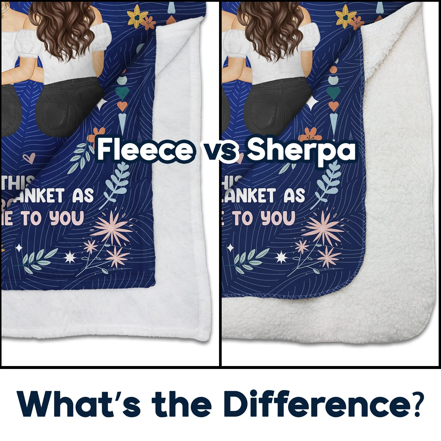 Think Of This Blanket - Gift For Sisters - Personalized Fleece Blanket - Image 4