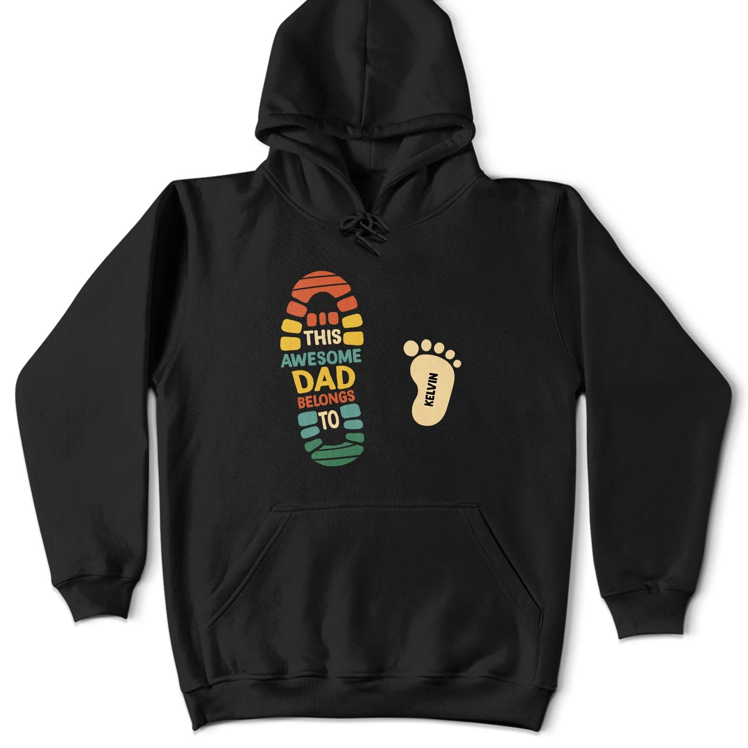 This Awesome Dad Belongs To Footprint - Gift For Father - Personalized T Shirt - Image 4
