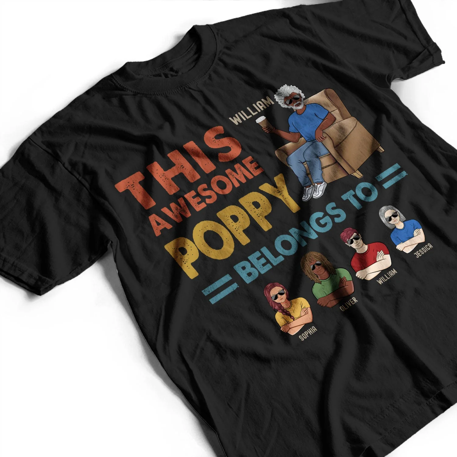 This Awesome Dad Belongs To - Gift For Father And Grandpa - Personalized Custom T Shirt - Image 3