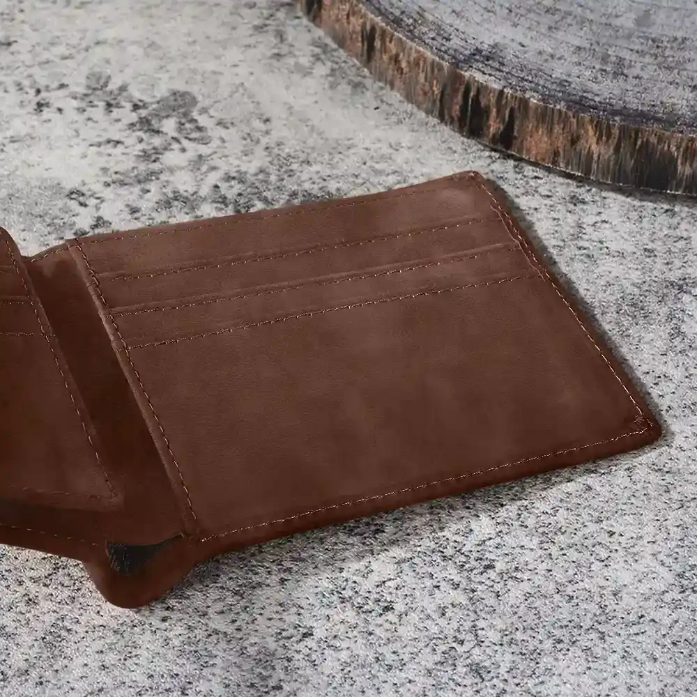 This Awesome Daddy Belongs To - Personalized Leather Wallet - Image 2