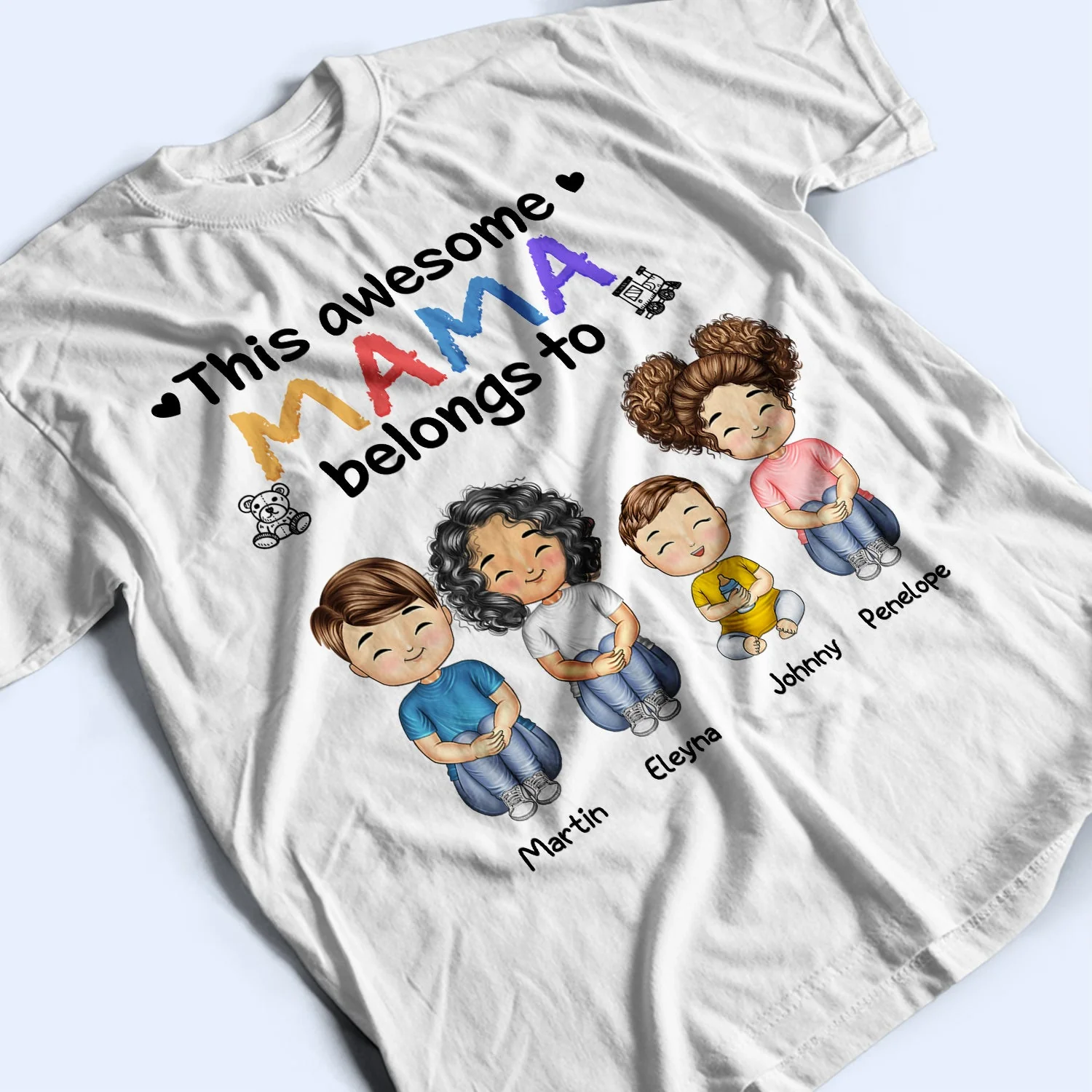 This Awesome Daddy Mommy Belongs To - Birthday, Loving Gift For Mother, Father, Grandma, Grandpa - Personalized Custom T Shirt - Image 3