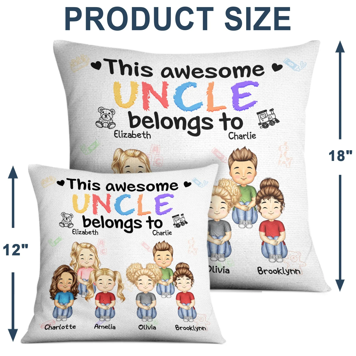 This Awesome Daddy Mommy Belongs To - Loving Gift For Mother, Father, Grandma, Grandpa - Personalized Custom Pillow - Image 4