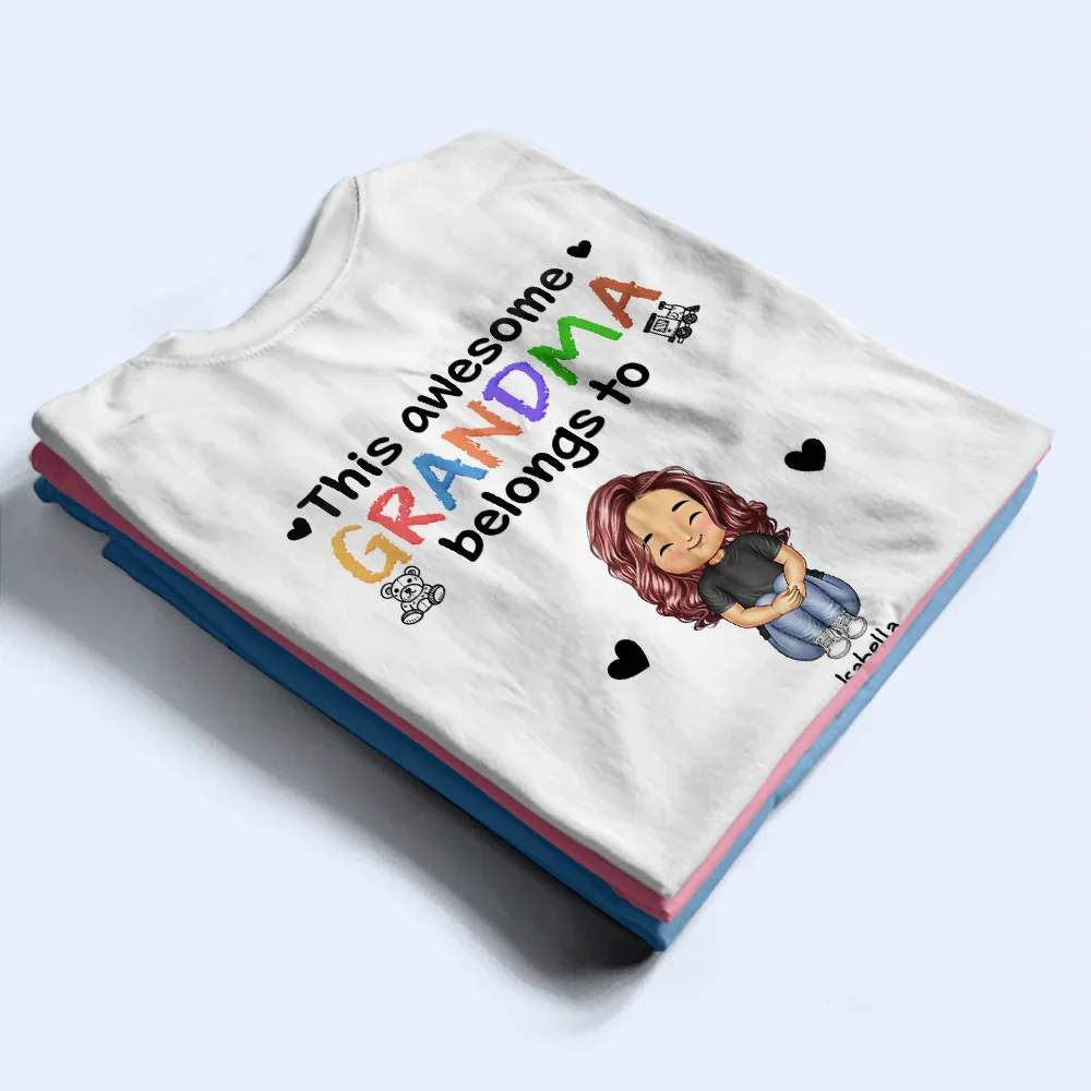 This Awesome Daddy Mommy Belongs To - Personalized T Shirt - Image 2