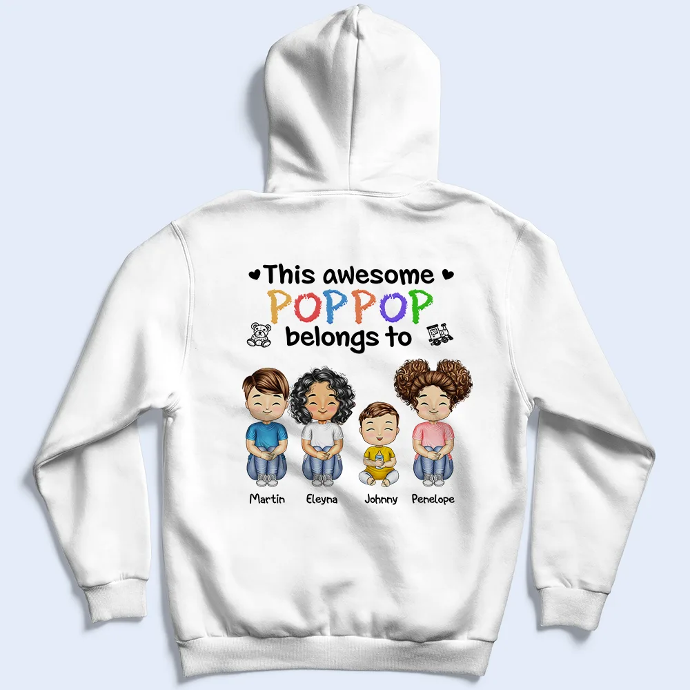 This Awesome Daddy Mommy Belongs To - Personalized T Shirt - Image 4