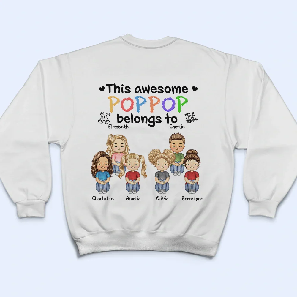 This Awesome Daddy Mommy Belongs To - Personalized T Shirt - Image 5