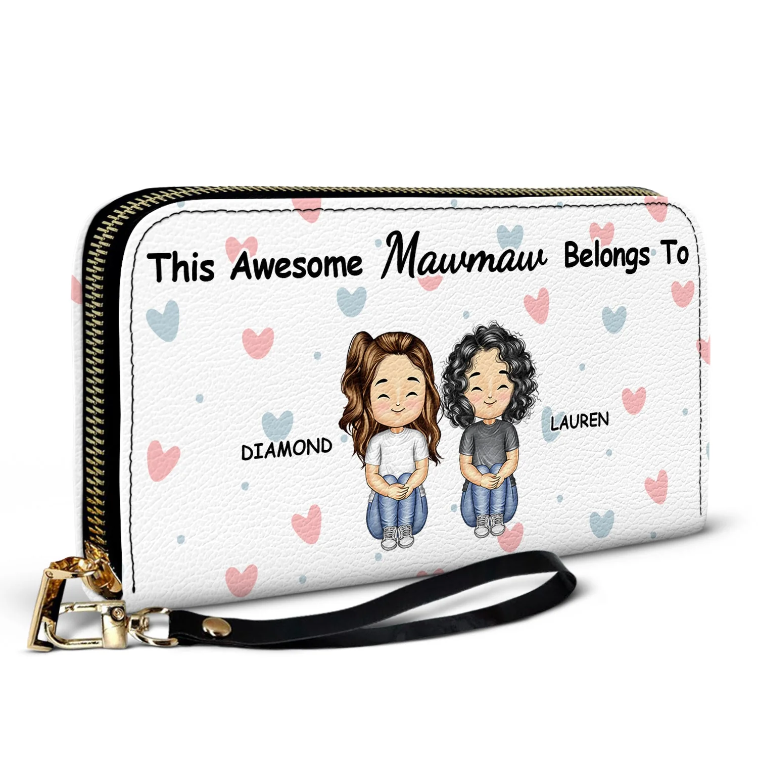 This Awesome Grandma Belongs To - Gift For Mom, Mother, Grandma - Personalized Leather Long Wallet - Image 2