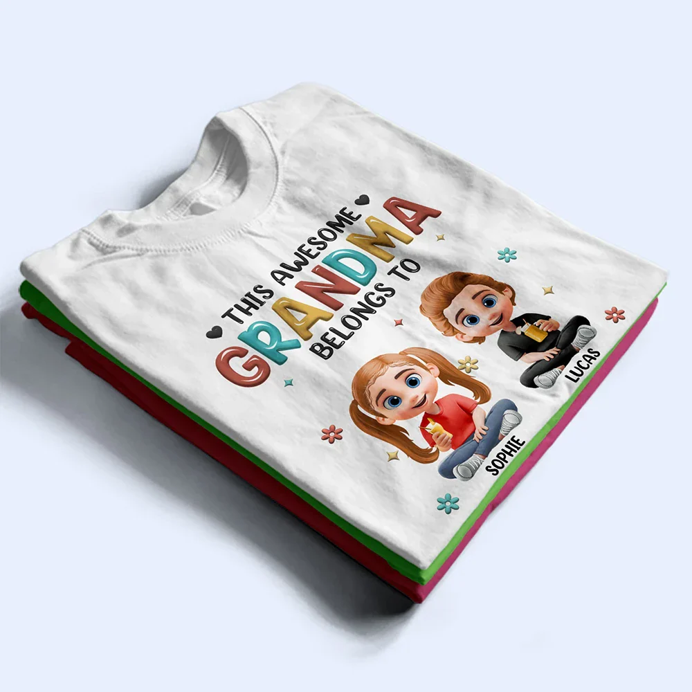This Awesome Grandma Belongs To - Personalized T Shirt - Image 2