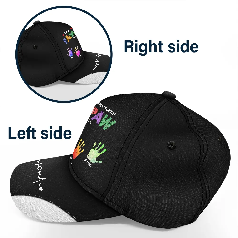 This Awesome Grandpa Dad Belongs To - Personalized Classic Cap - Image 3