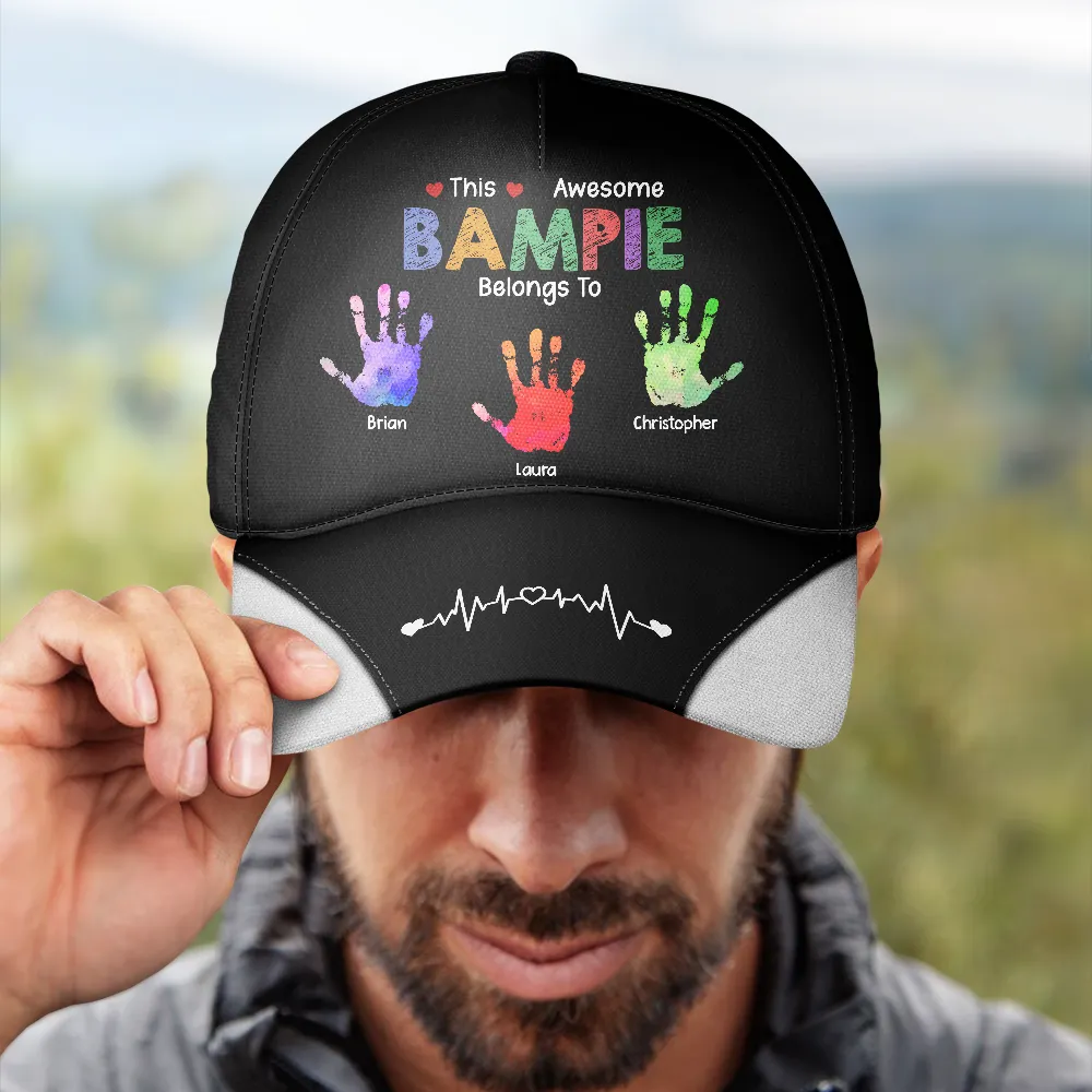 This Awesome Grandpa Dad Belongs To - Personalized Classic Cap - Image 4