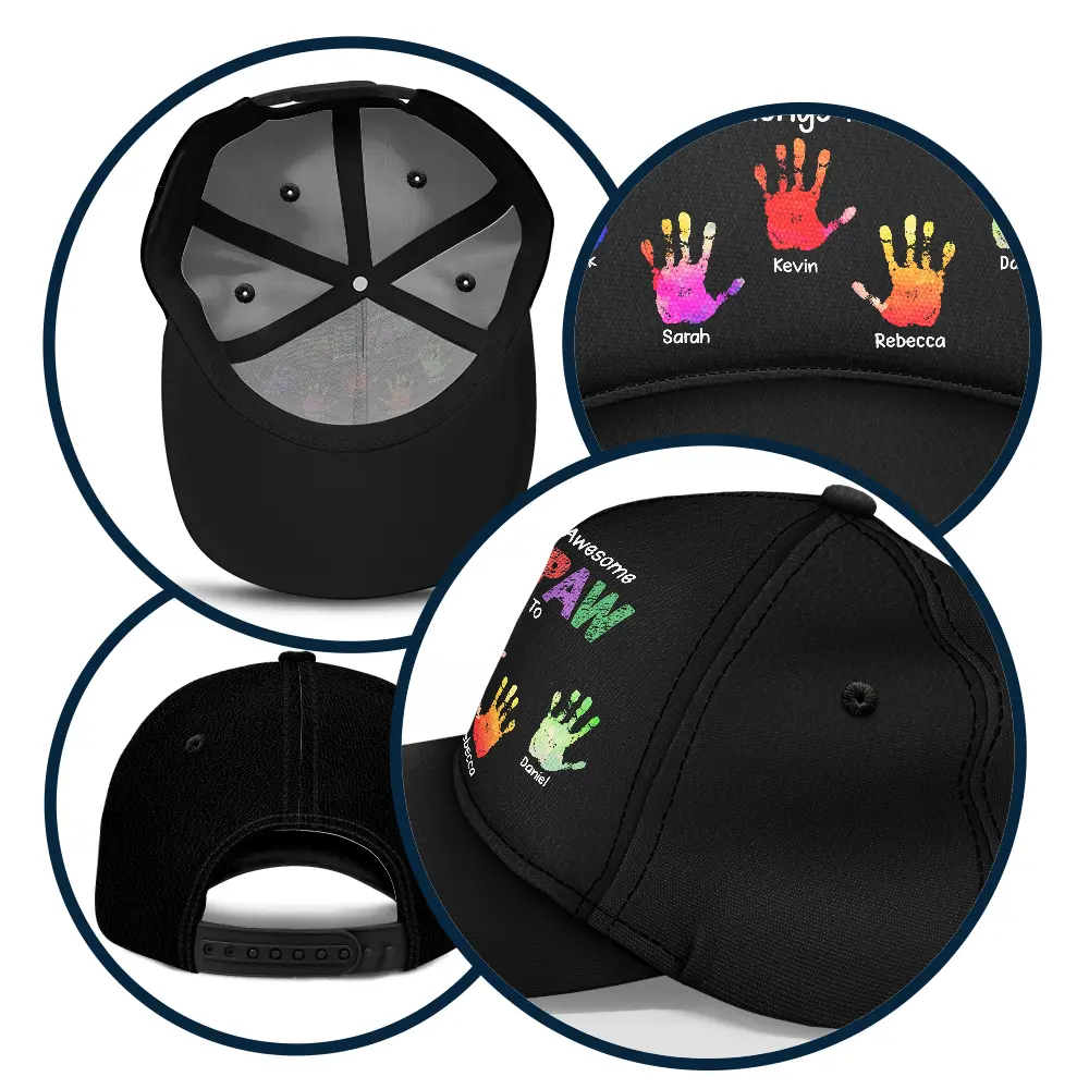 This Awesome Grandpa Dad Belongs To - Personalized Classic Cap - Image 5