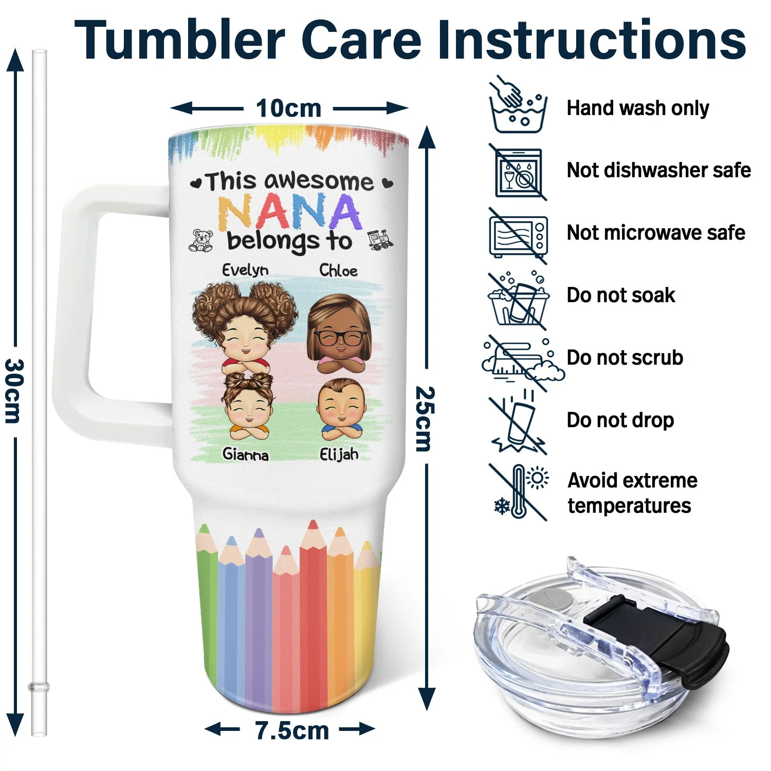 This Awesome Mommy Daddy Belongs To - Birthday, Loving Gift For Mother, Father, Grandma, Grandpa - Personalized 40oz Tumbler With Straw - Image 6